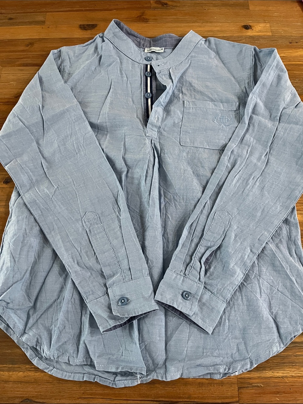 Tutto Piccolo Boys Button Down Long Sleeve Shirt Size 8